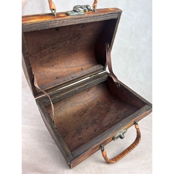 Vintage Wooden and Metal Purse Mod 1960s 1970s Handbag - Picture 8 of 8